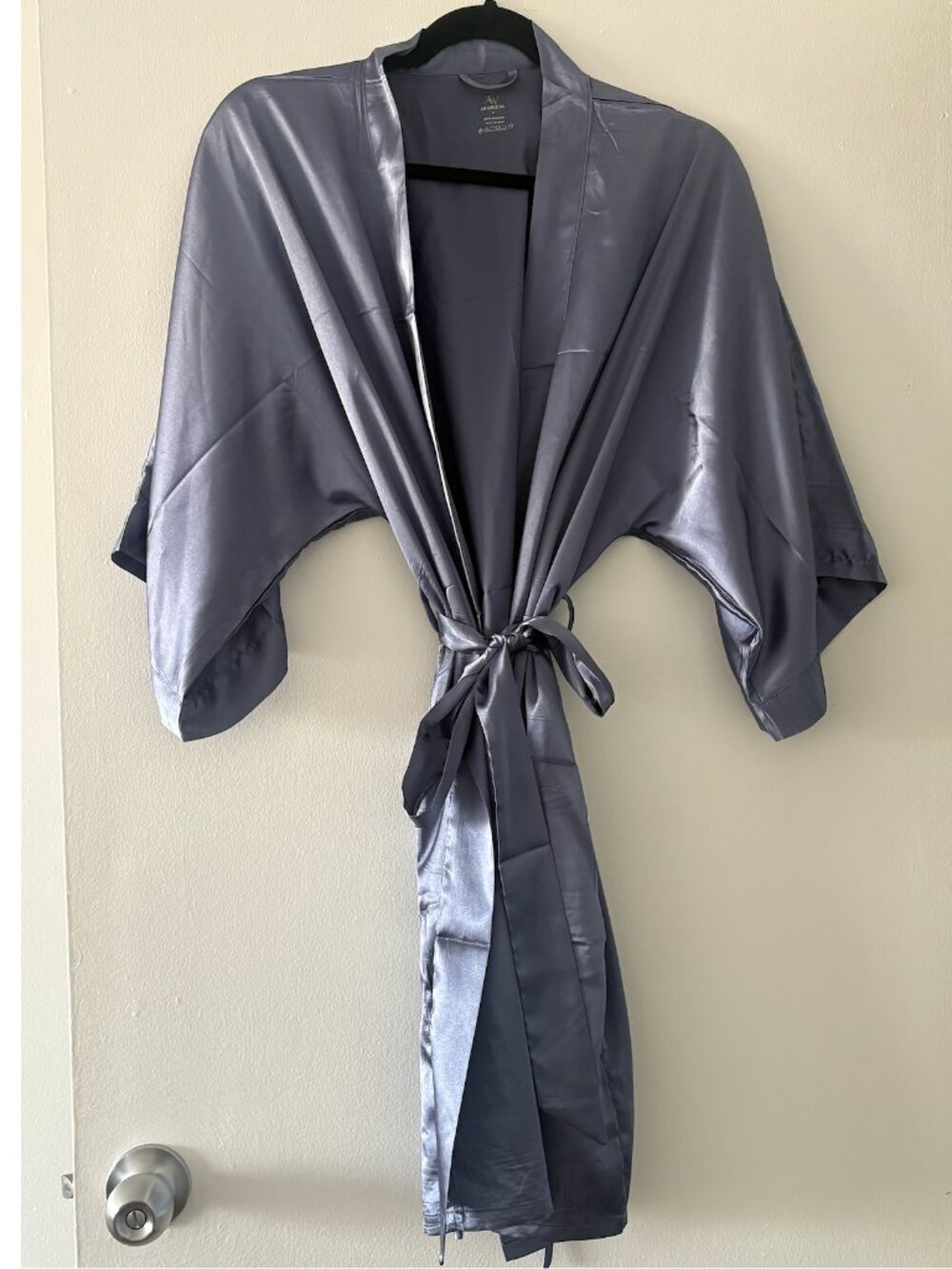 Blue Satin Robe  - Medium